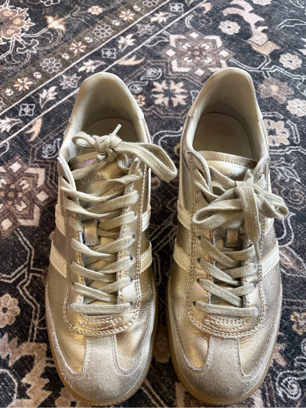 Gola Metallic Gold and White Women's Sneakers